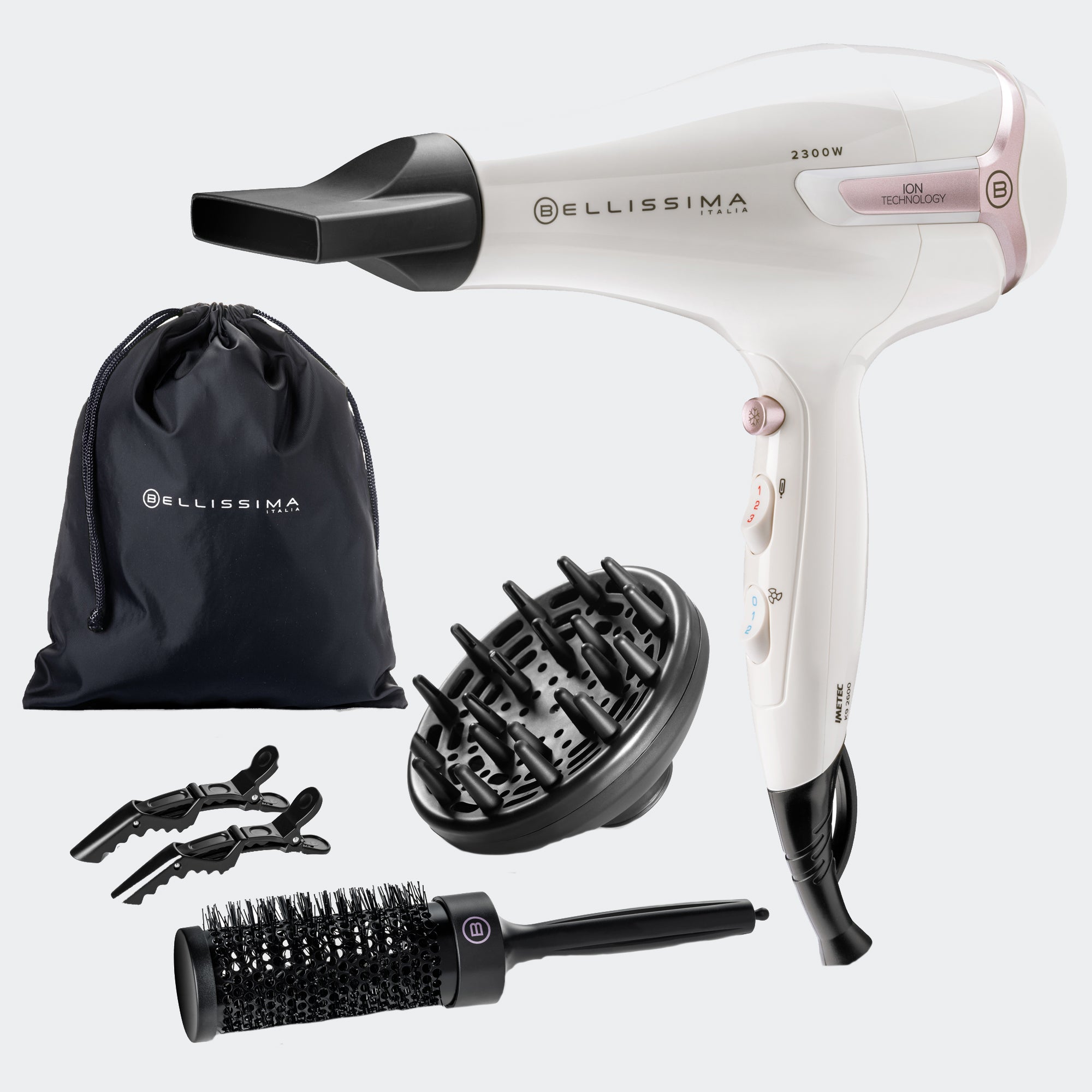bellissima-imetec-k9-2600-asciugacapelli-con-ioni-e-accessori-styling-2 image 1
