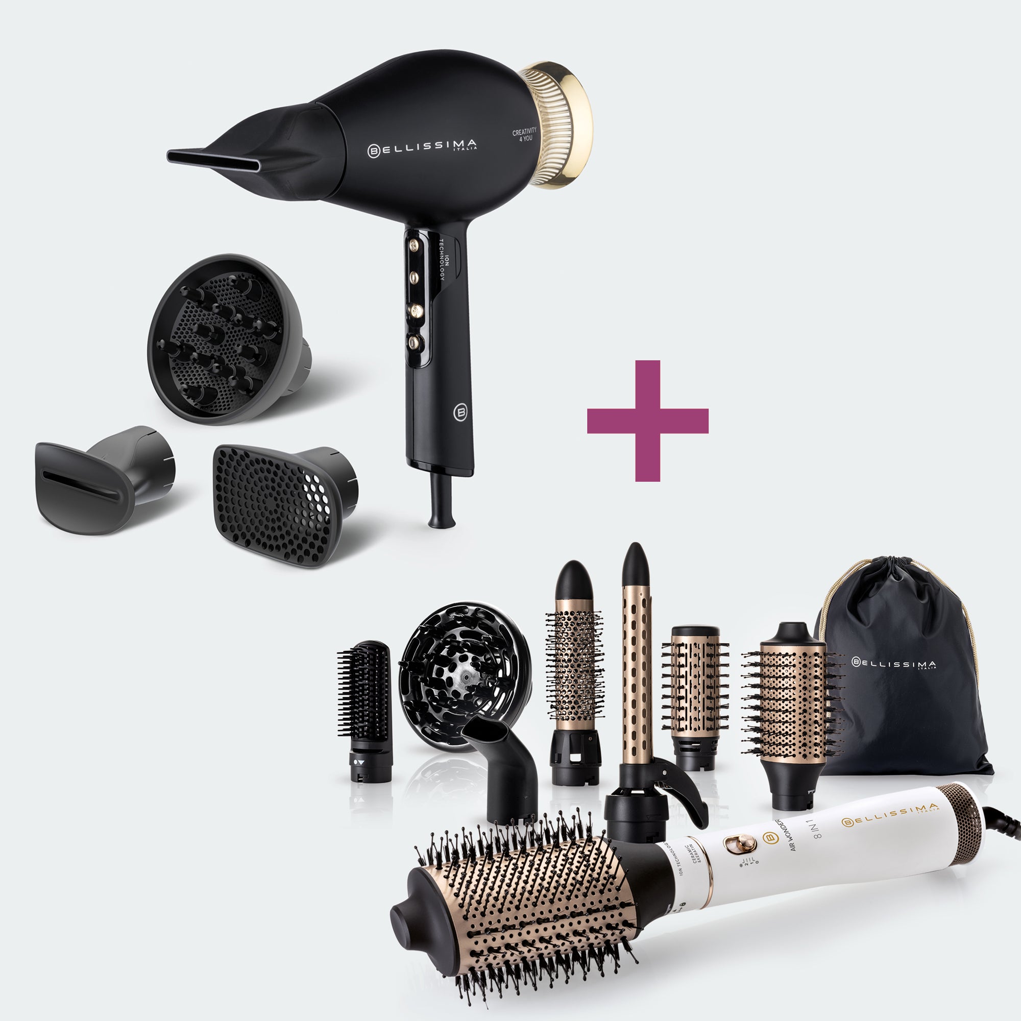 bellissima-imetec-kit-creativity-4-you-asciugacapelli-professionale-air-wonder-8 image 1