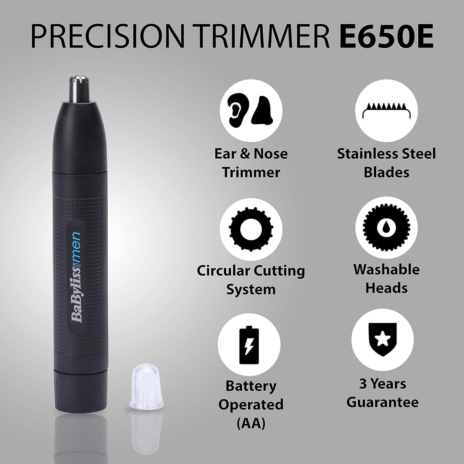babyliss-e650e-trimmer-rifinitore-naso-orecchie-doppia-lama-inox image 4