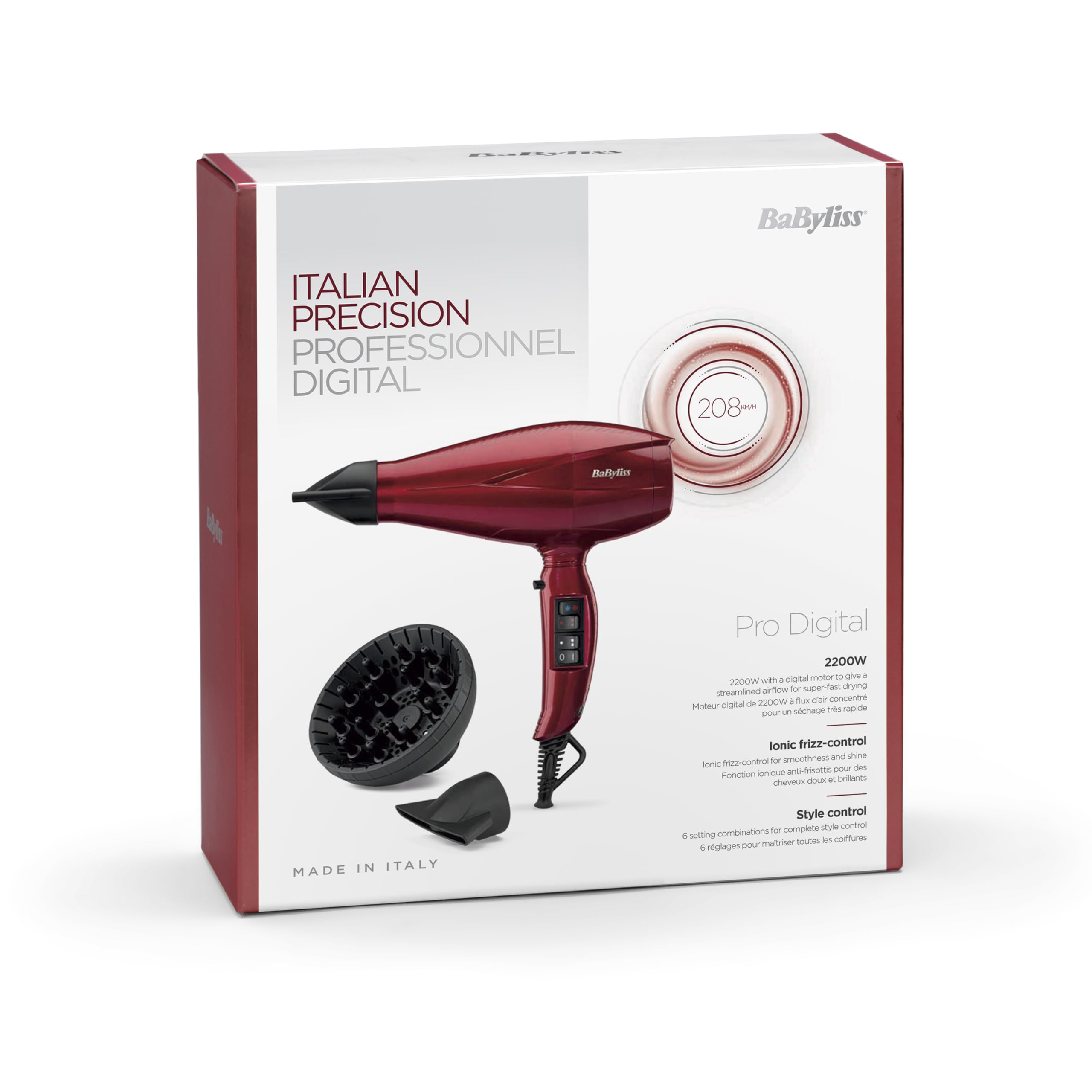 babyliss-phon-made-in-italy-motore-digitale-2200w-rosso image 8